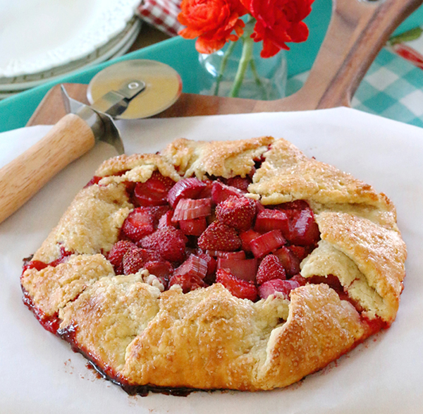 Rustic Strawberry Rhubarb Galette from bakingthegoods.com